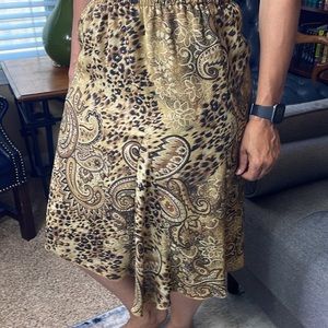 Sag Harbor Brown Animal/Floral Skirt